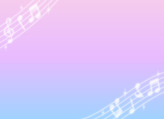 音符の横向きコピースペース　紫系