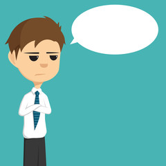 Businessman Flat Expression See Something