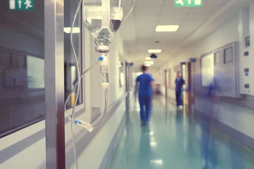 Fotobehang Medical drip in hospital corridor © sudok1
