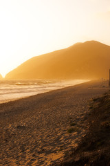 Fototapeta na wymiar a sunset on the pacific ocean in california