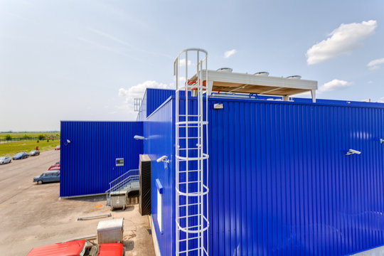 Supermarket blue exterior