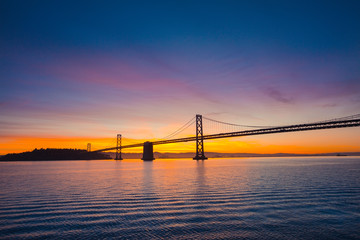 Fototapeta na wymiar Sunset at Bay Bridge 