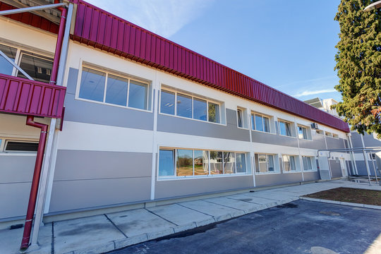 Complex of modern building in exterior