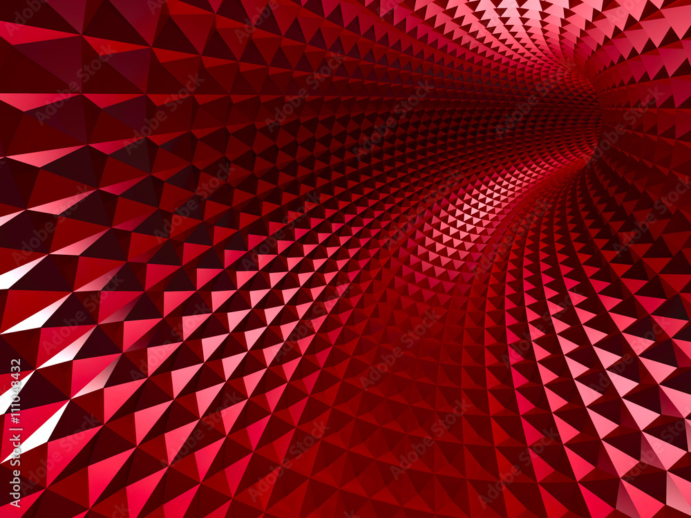 Wall mural red tunnel abstract architecture background