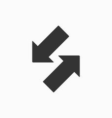 Obraz premium In out arrows icon vector.