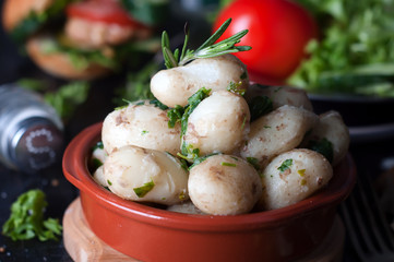 Young boiled potatoes
