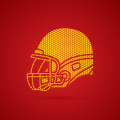 American football Helmet side view designed using hexagon pattern graphic vector.