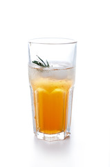 apple or grape clarified juice in glass