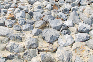 Old demaged wall,briks and stones
