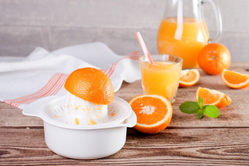 fresh orange juice in the kitchen