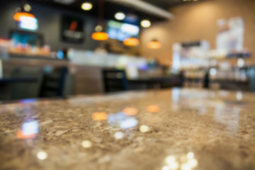 cafe restaurant blur background with bokeh