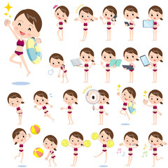 school girl sport Swimwear style 2