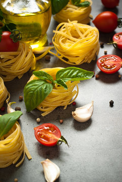 Ingredients for cooking Italian pasta