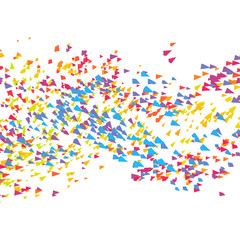 Pyramids in Empty Space. Chaotic Particles. Abstract Dynamic Background. Science and Connection Concept. Futuristic Design. Vector Illustration. 