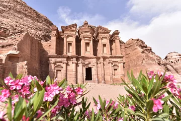 Fotobehang Monument Ad Deir is a monumental building carved out of rock in the ancient Jordanian city of Petra
