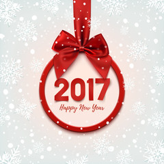 Fototapeta na wymiar Happy New Year 2017 round banner.