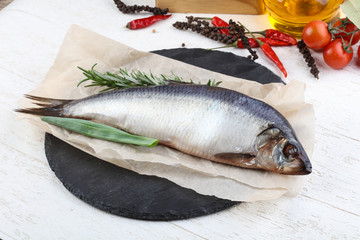 Herring with onion and rosemary
