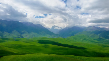 Fototapeta na wymiar Hill valley near Bishkek, Kyrgyzstan. Issik-Ata.