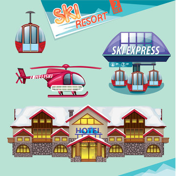 Ski resort set