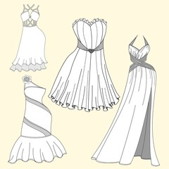 Clothing design. Women's evening dresses