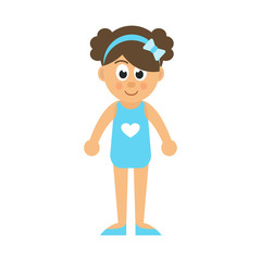 cartoon girl in a swimsuit vector