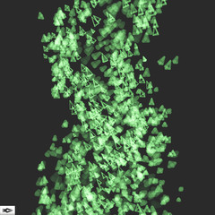 Array with Dynamic Emitted Particles. Abstract Dynamic Background. Vector Illustration. Bokeh Effect.