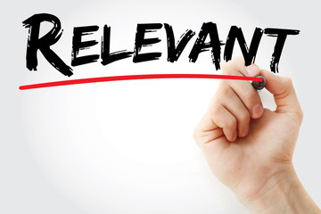 Hand writing Relevant with marker, concept background