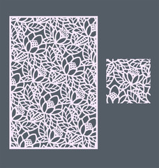 Laser cut vector panel and the seamless pattern for decorative panel. A picture suitable for printing, engraving, laser cutting paper, wood, metal, stencil manufacturing.