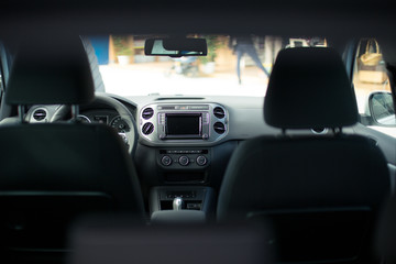 Inside a car. Modern Car Interior Design.