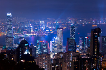Fototapeta na wymiar Night over Hong Kong