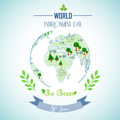 World environment day with shape paintings