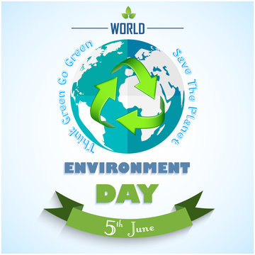 World environment day background with green arrows