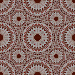 Seamless pattern. Ethnic decorative pattern in brown colors. Boho style. Vector illustration