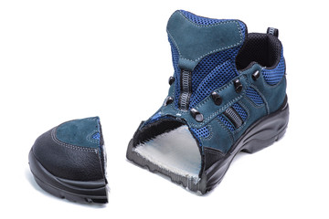 damaged running shoe