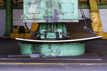 Manufacture workshop operating metal press machine