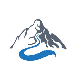 Mountain river, vector logo illustration.