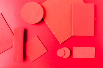 Complementary color background web design imitating the straight lines and curves of the material...