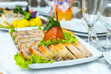 Turkey breast stuffed with apricot and cranberry