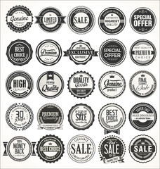 Retro vintage badges and labels collection
