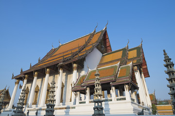 Fototapeta na wymiar Wat Suthat in bangkok,Thailand