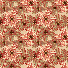 Seamless pattern with beautiful flowers, background