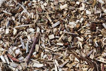 Close up of wood chippings. Good for a background texture.