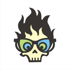 skull kid wear glasses