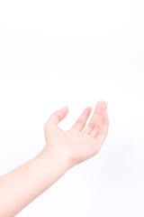 Obraz premium finger hand symbols isolated concept open hands of giving pray and May god bless you on white background