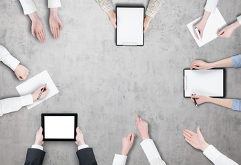 Brainstorming Concept / Aerial View of Business People  Planning