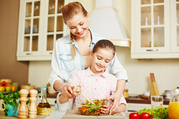 Cooking with mother