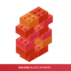 Fototapeta premium Isometric Plastic Building Blocks and Tiles