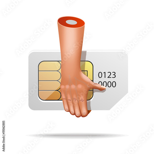 "very realistic sim hand icon" Stock image and royalty-free vector