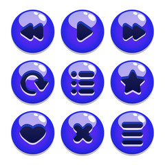 a set of buttons for gaming interfaces