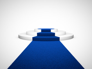 Blue carpet with podium